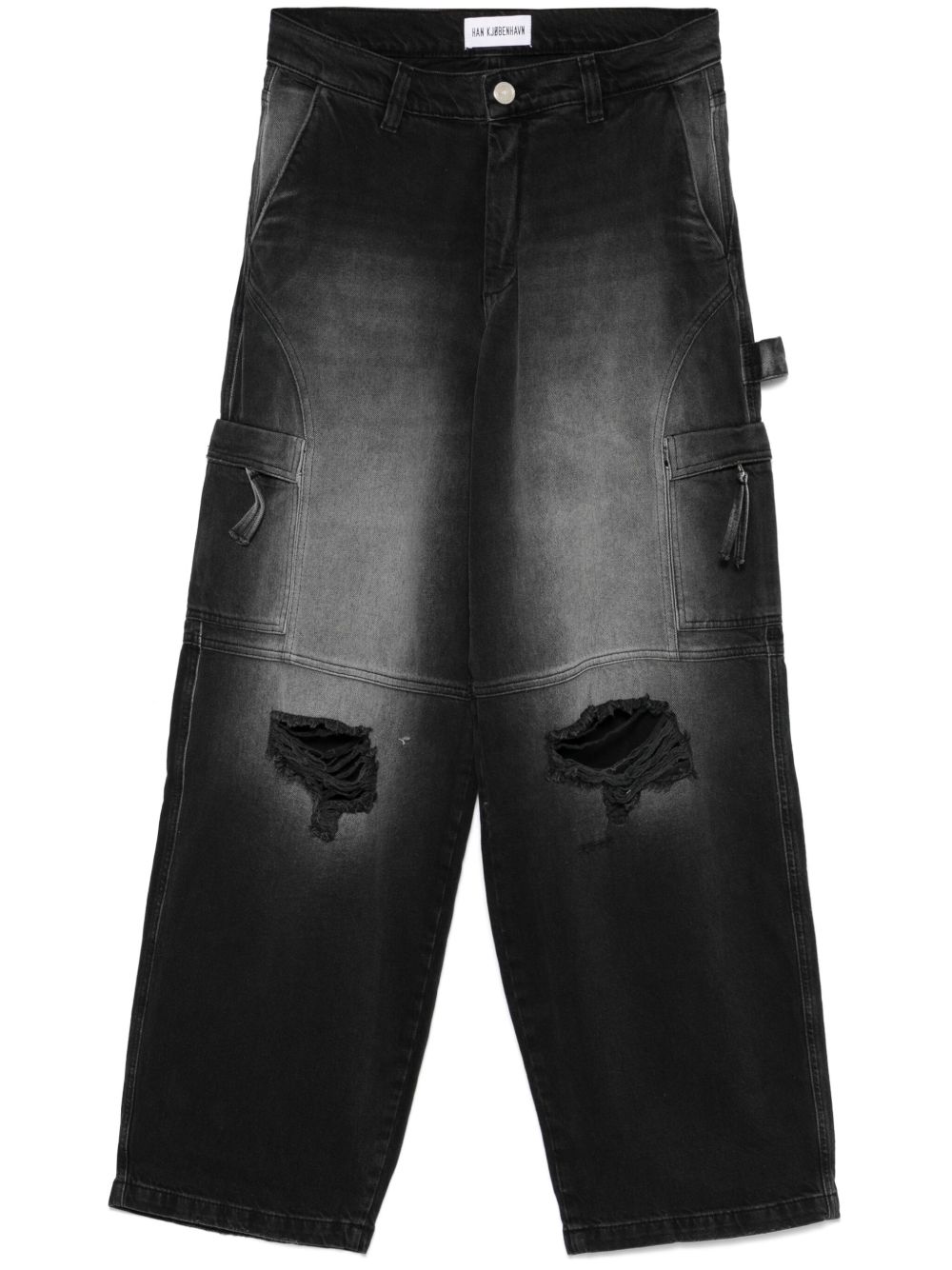 Han Kjøbenhavn distressed cargo jeans - Black