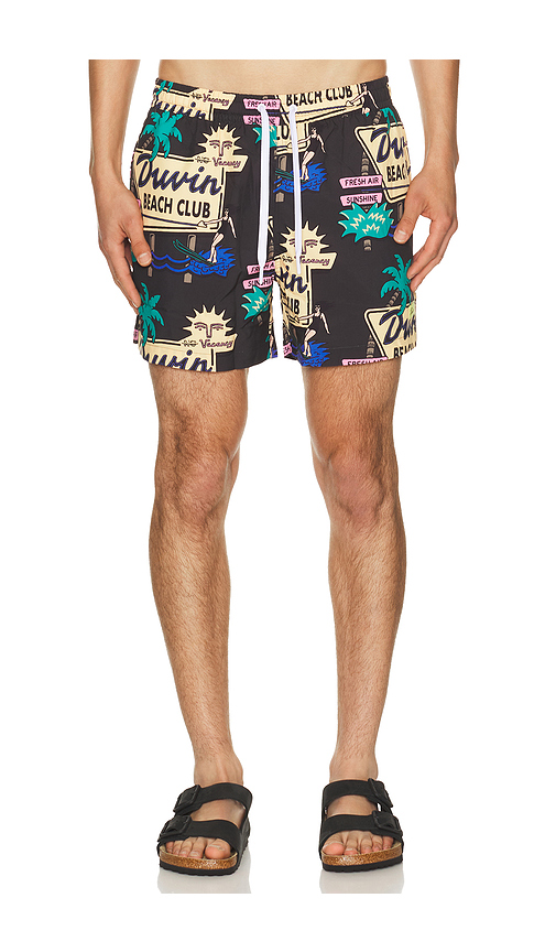 Duvin Design Fresh Air Swim Shorts in Black. XL/1X. Also in S