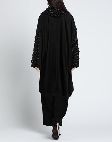 Woman Coat Black Size 2 Cashmere, Polyester, Polyurethane, Elastane