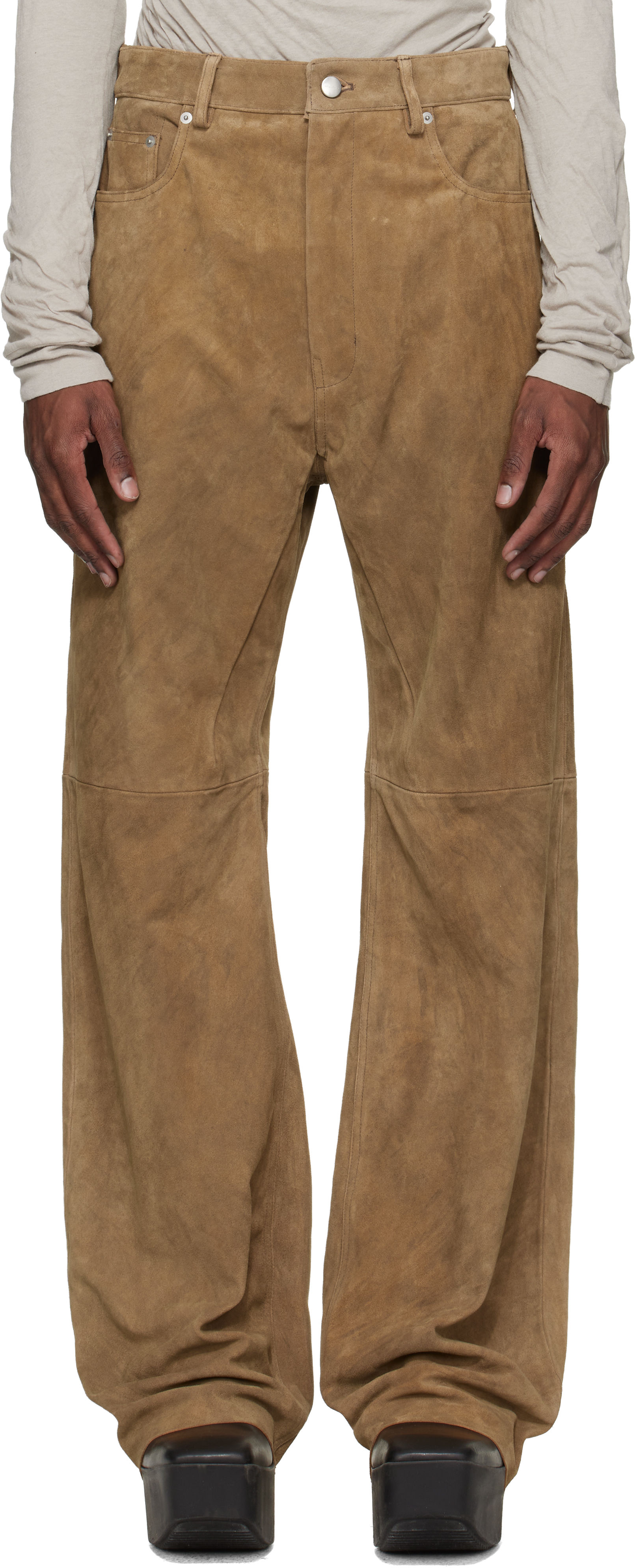 Brown Temple Geth Suede Pants