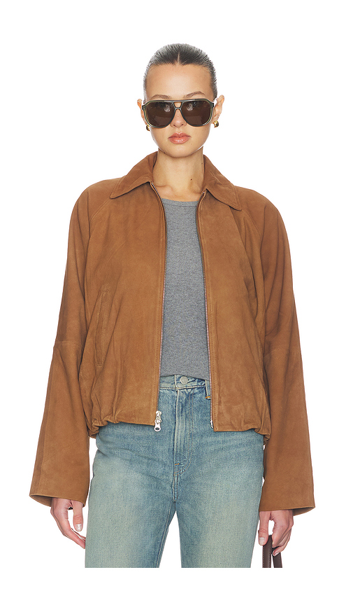 HERSKIND Ray Suede Jacket in Brown. 34. Also
