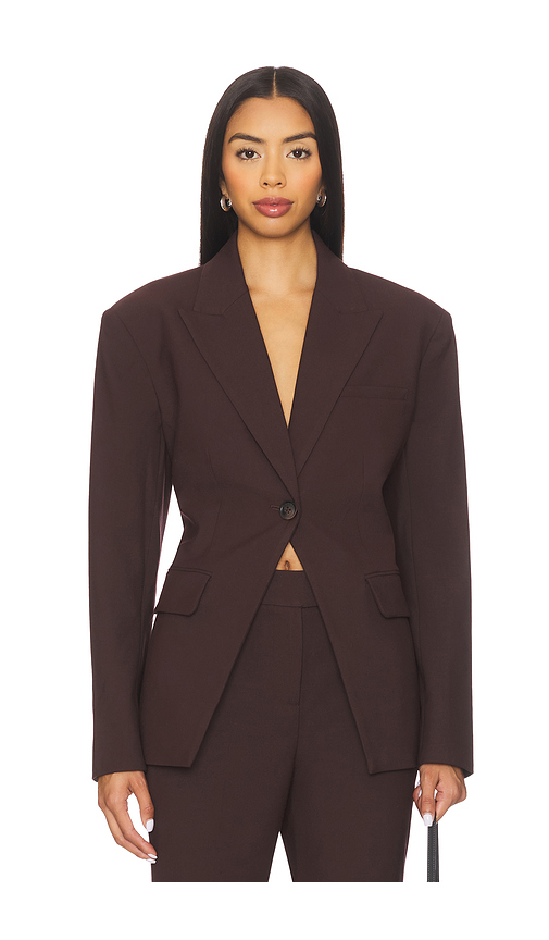 Camila Coelho Rumi Jacket in Oxblood. XL also in S