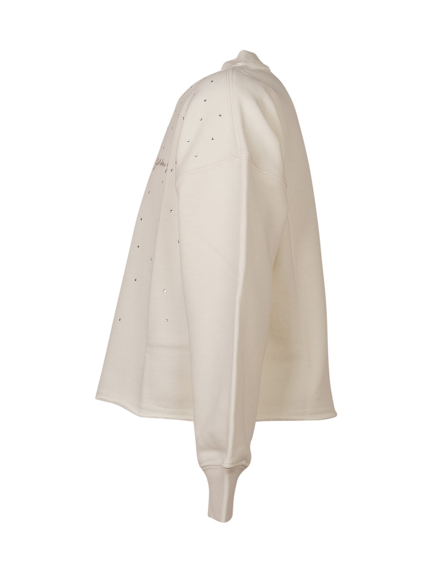 Kids White Embellished Sweatshirt