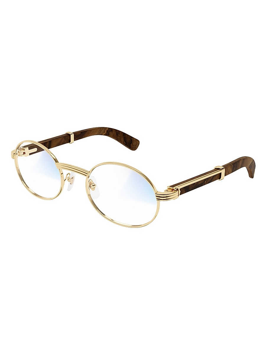Men's Première De 53MM Oval Sunglasses - Brown Gold Clear