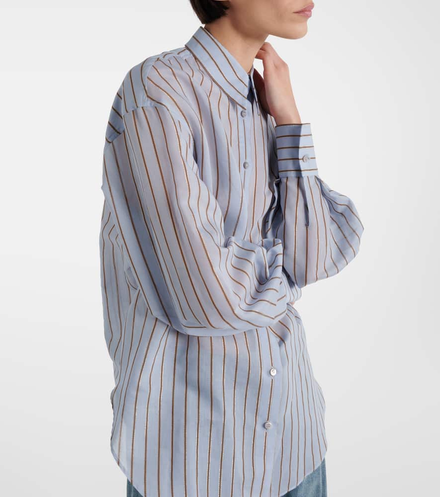 Cotton-blend lamé shirt