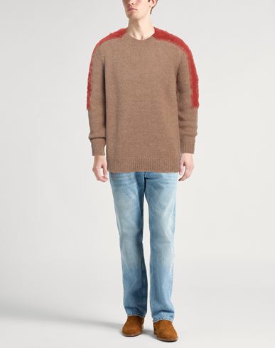 Man Sweater Camel Size 38 Alpaca wool, Virgin Wool, Polyamide
