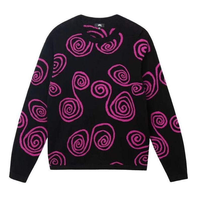 Spiral Knit Sweater 'Black Purple'