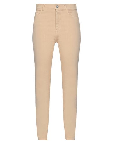 Woman Jeans Beige Size 25 Cotton, Elastomultiester, Elastane