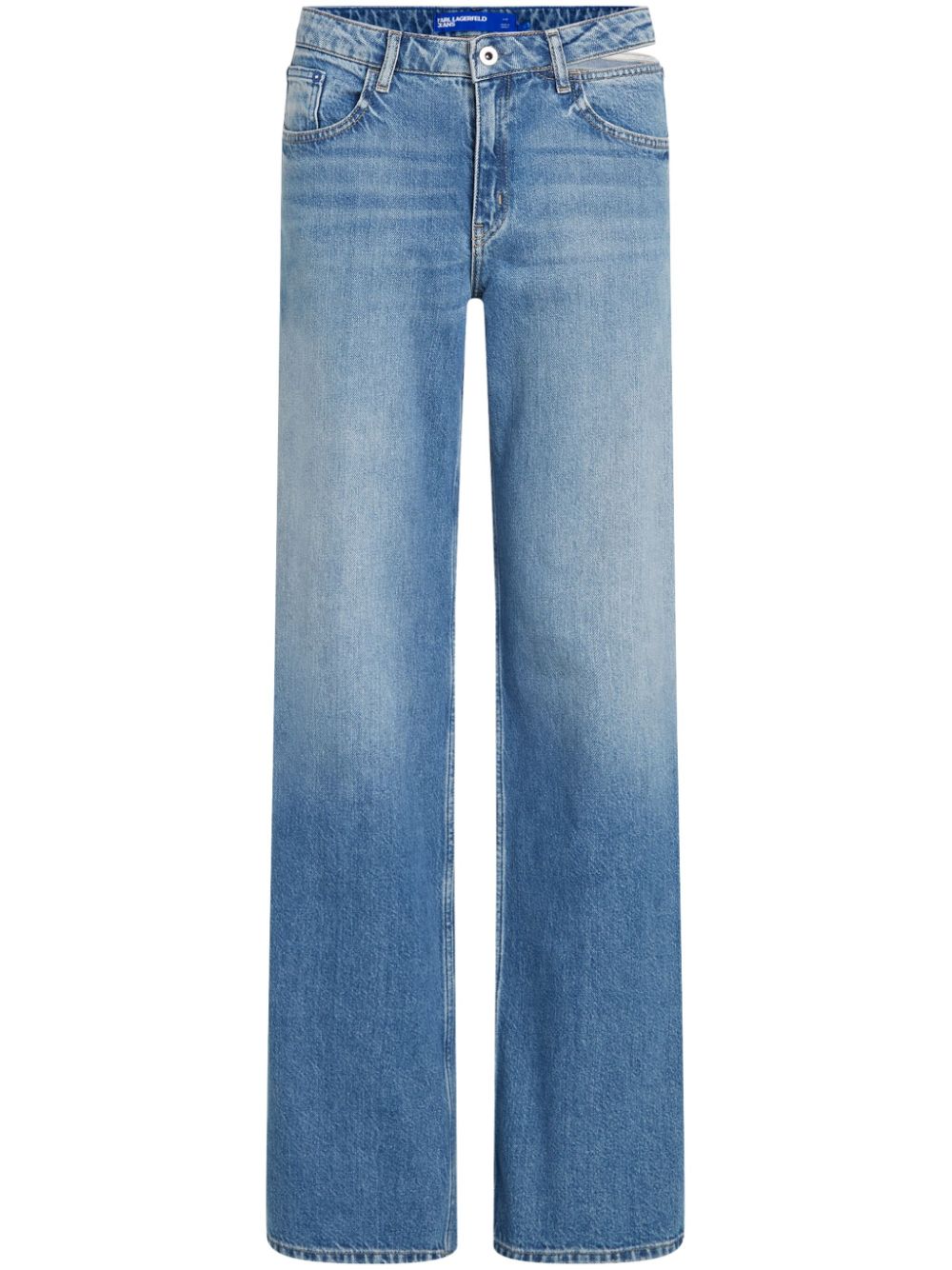 Cut-out wide-leg jeans - Blue