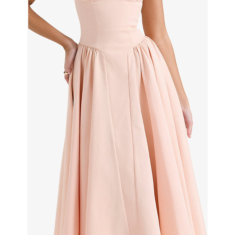 Samaria Corseted Woven Midi Dress