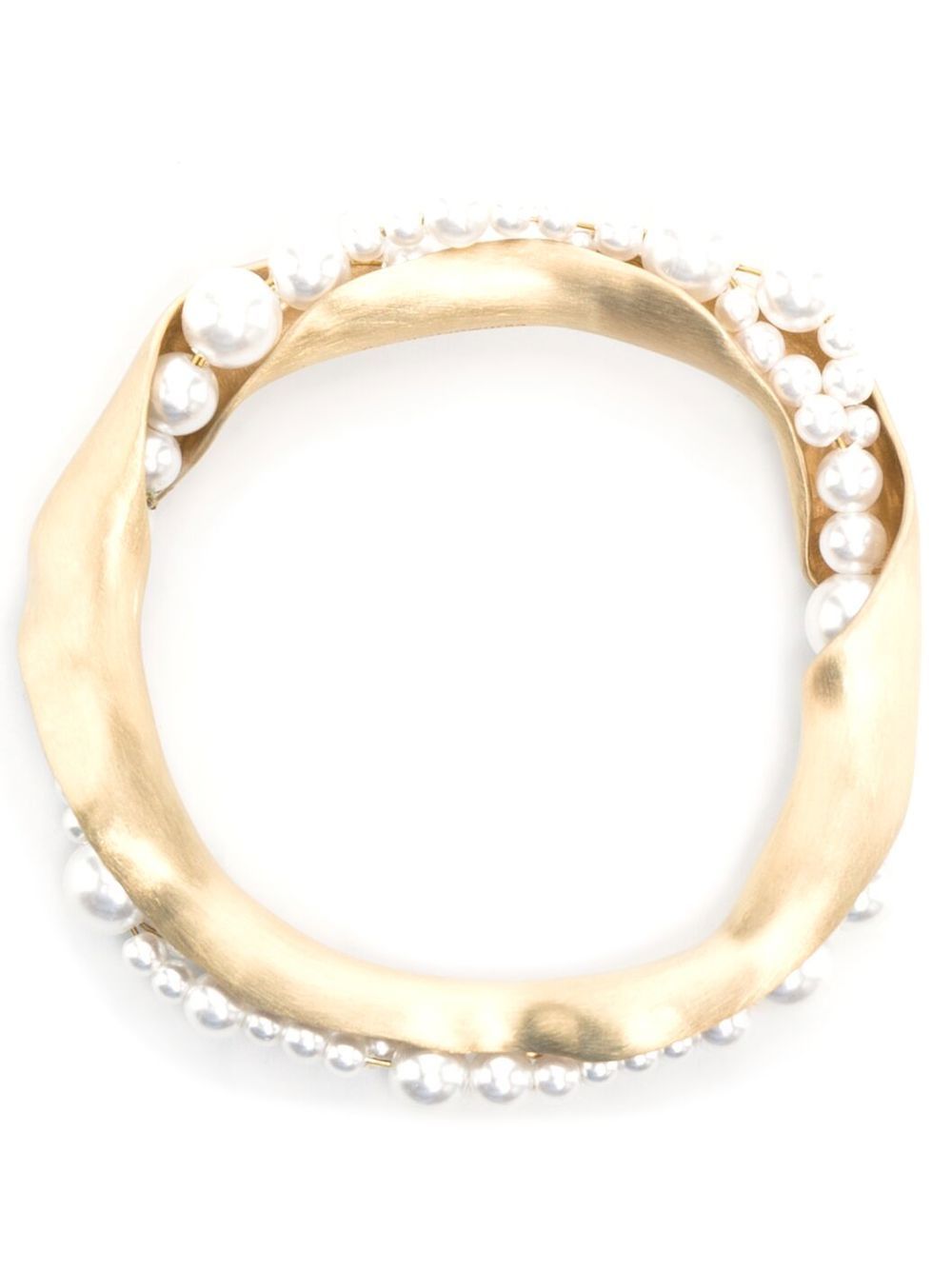 Faux pearl-embellished napkin rings - Metallic