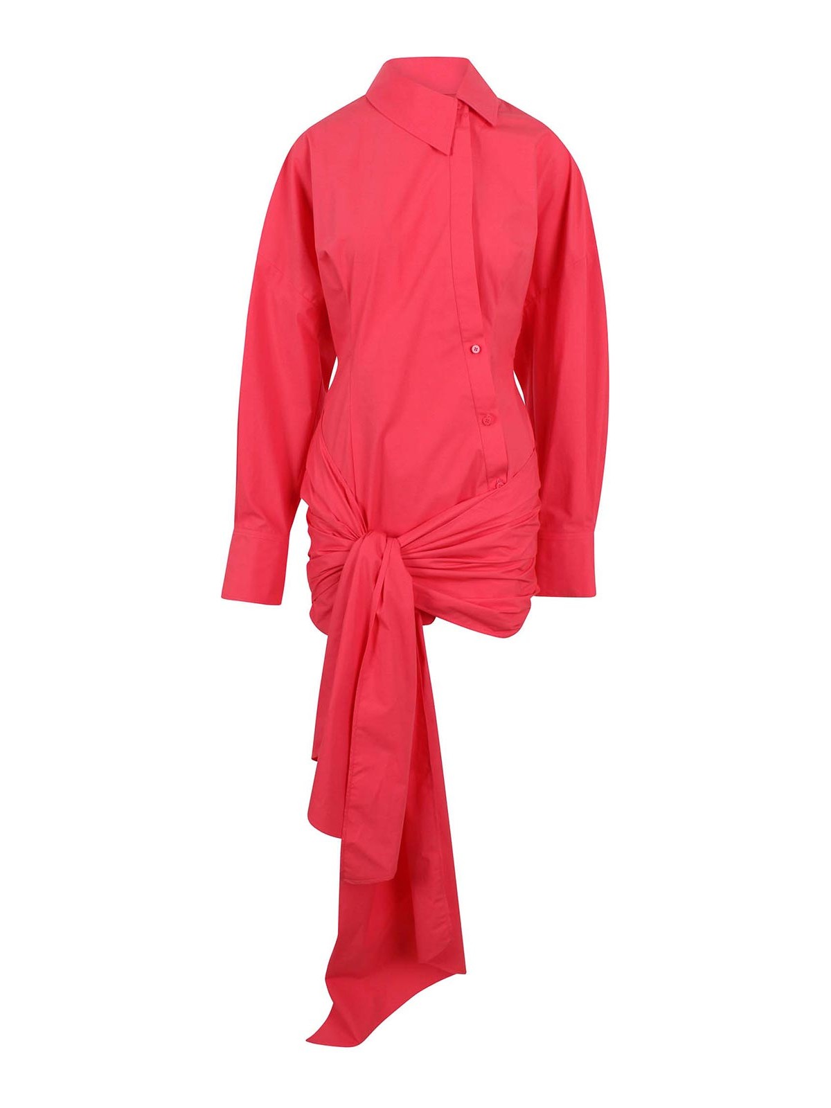 Knotted shirt mini dress
