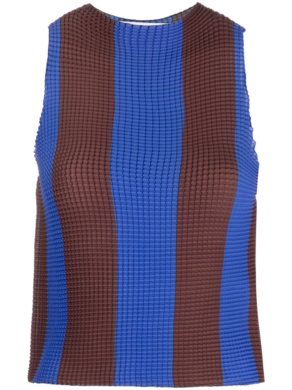 Striped sleeveless cropped top - Blue