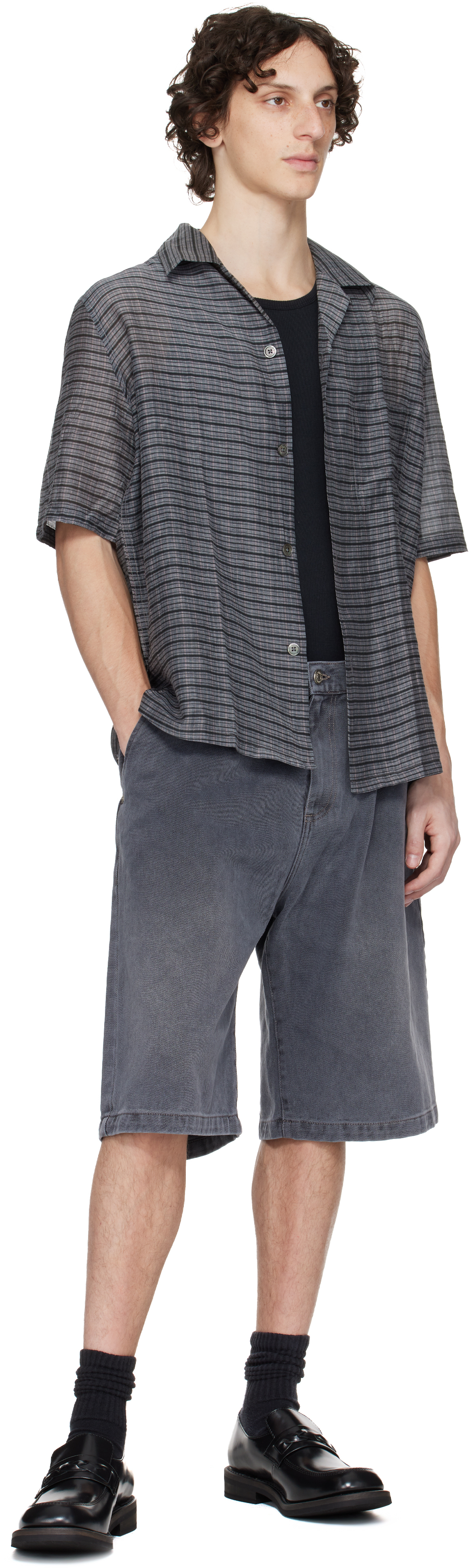 Mfpen Gray Star Rivet Denim Shorts