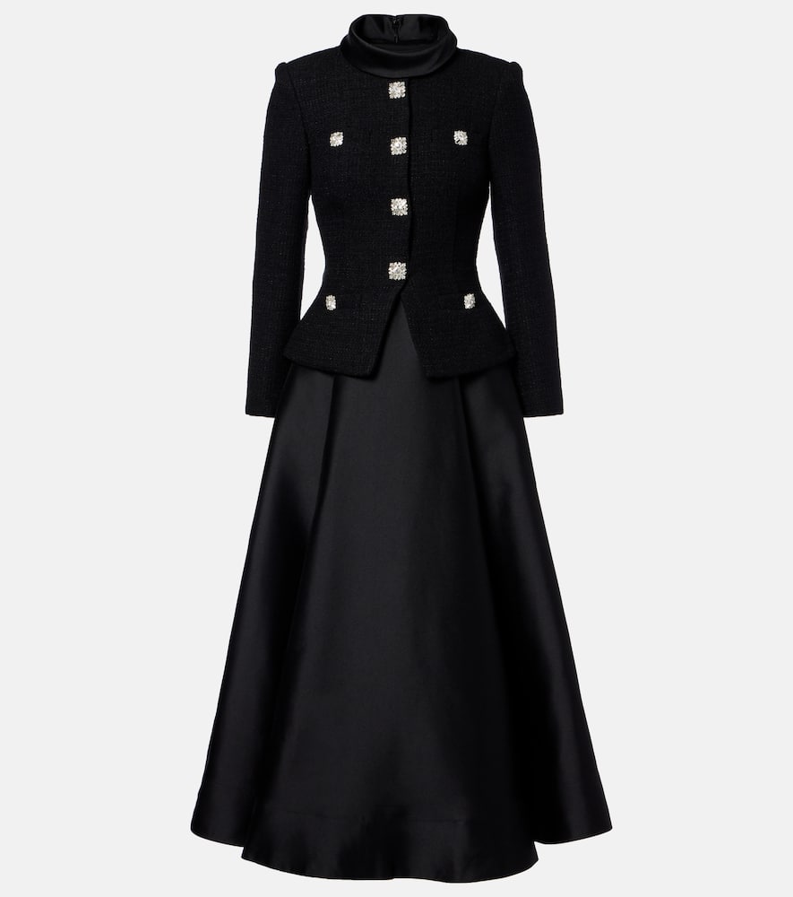 Bouclé taffeta midi dress