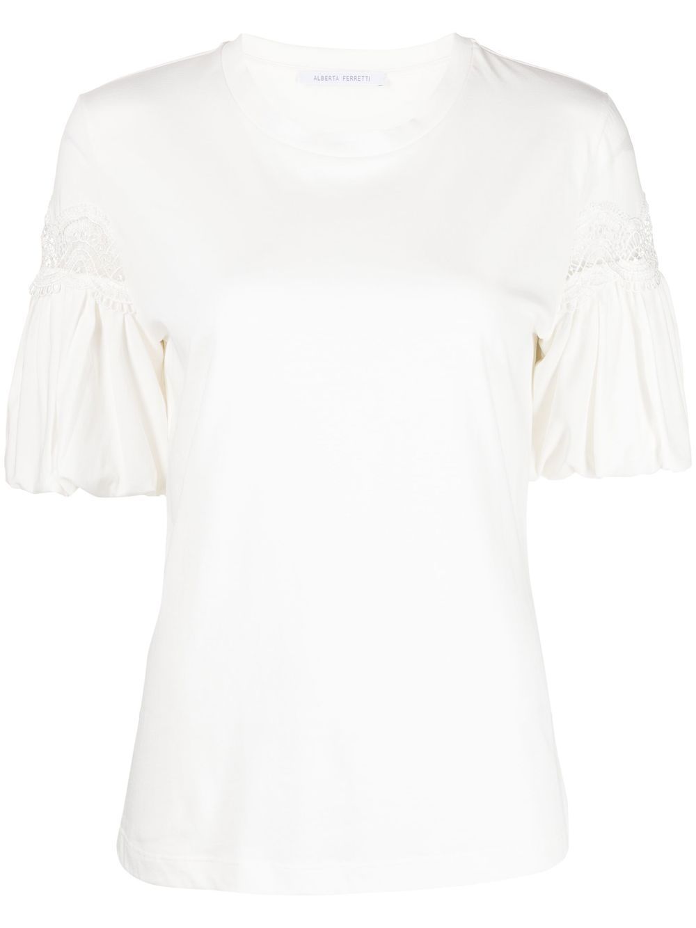 Puff-sleeve T-shirt - White