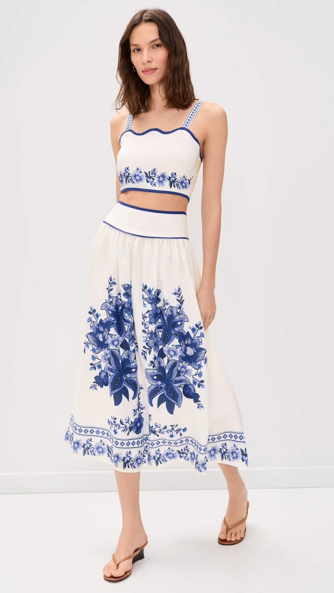 Floral Crop Top Off White Multi