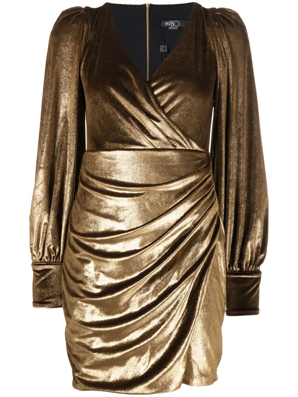 Draped velvet minidress - Gold