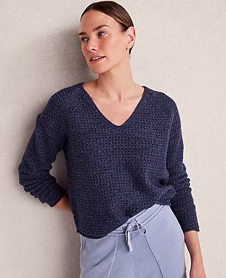 Ann Taylor Haven Well Within Merino Wool Blend V-Neck Sweater