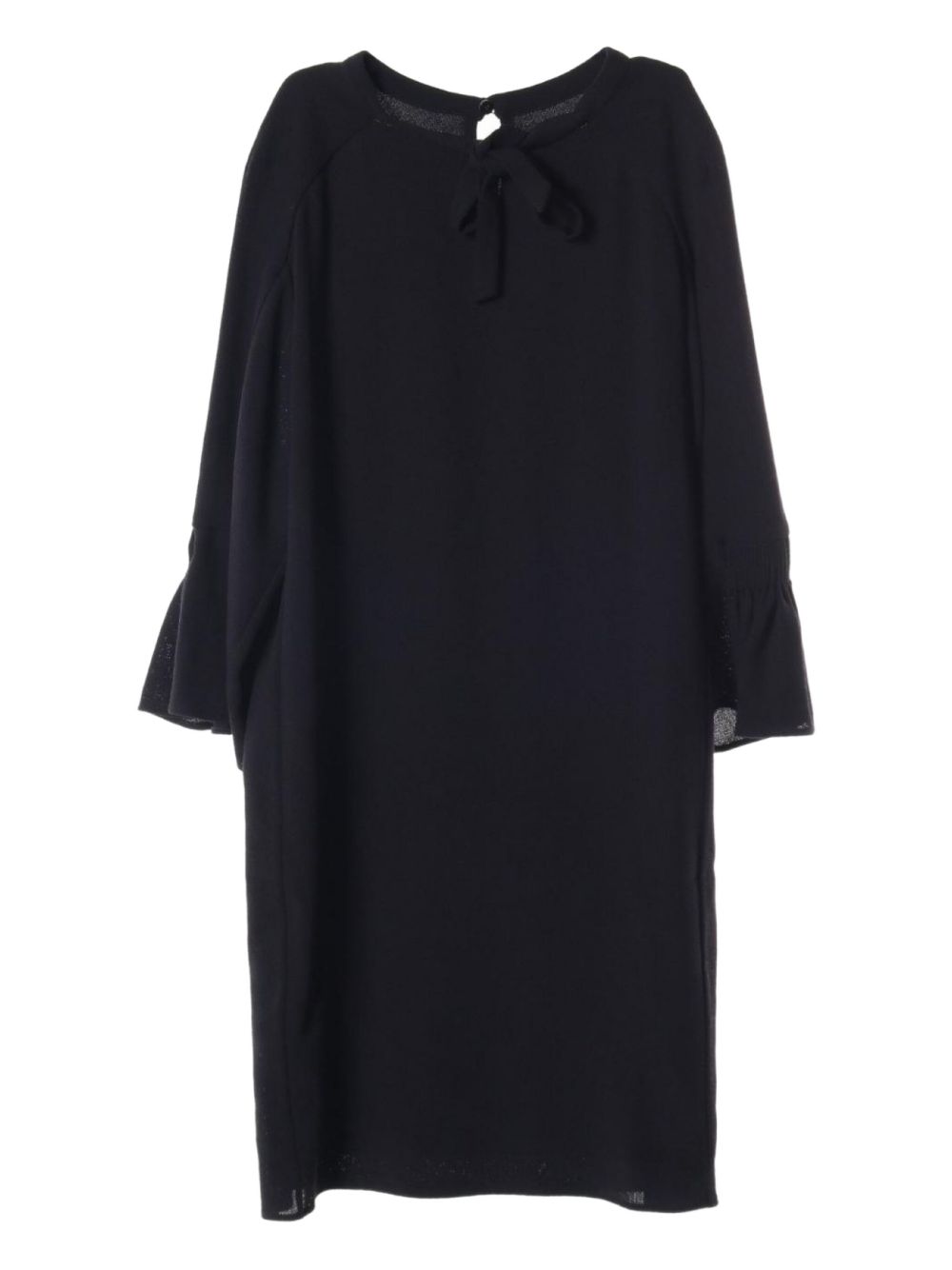 Hermès Pre-Owned 2010s ribbon-fastening wool dress - Black