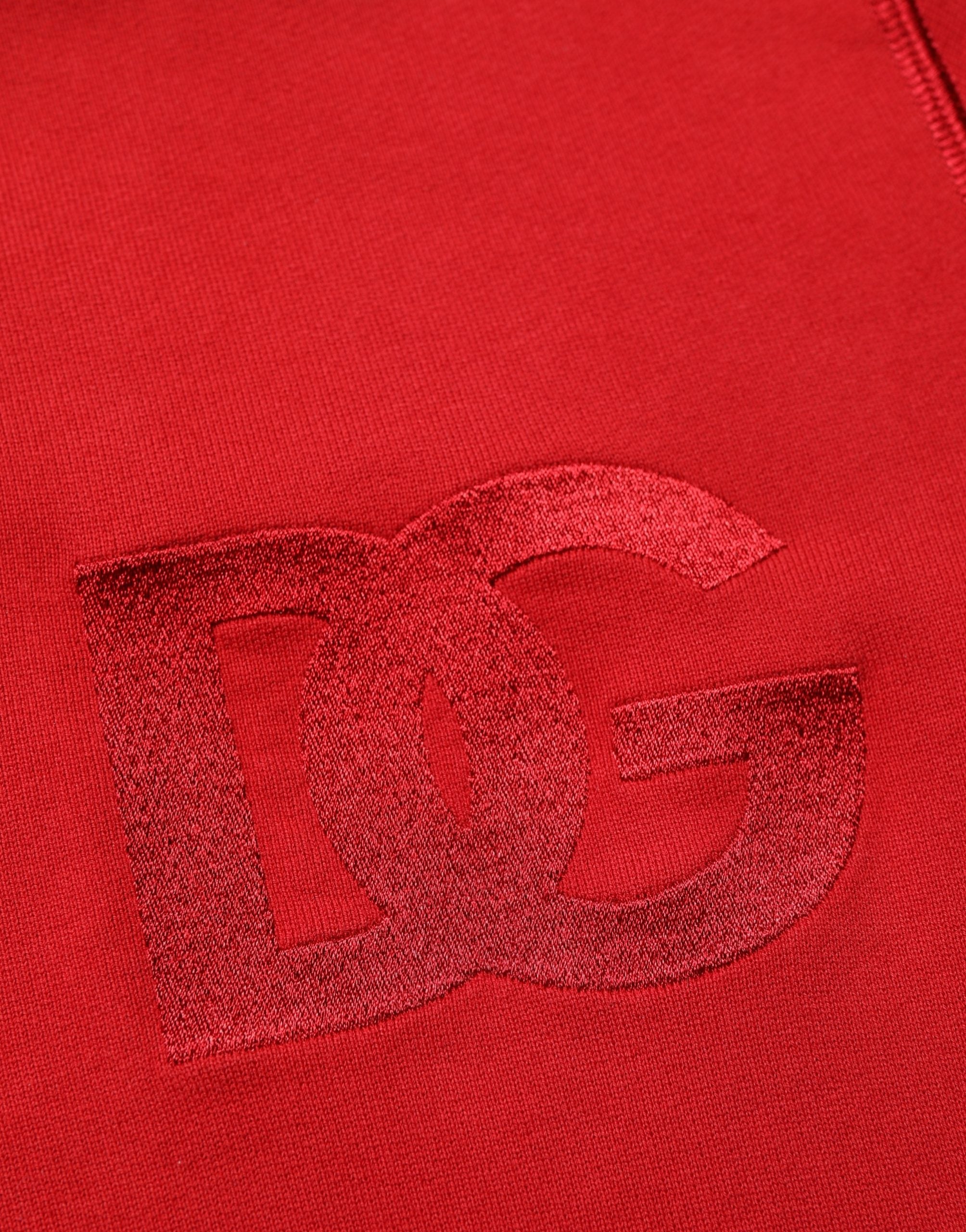Embroidered Logo Hoodie — Red