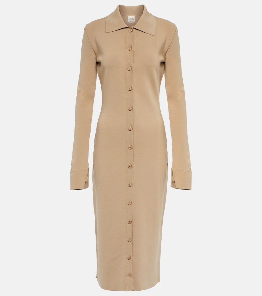 Knit shirt dress