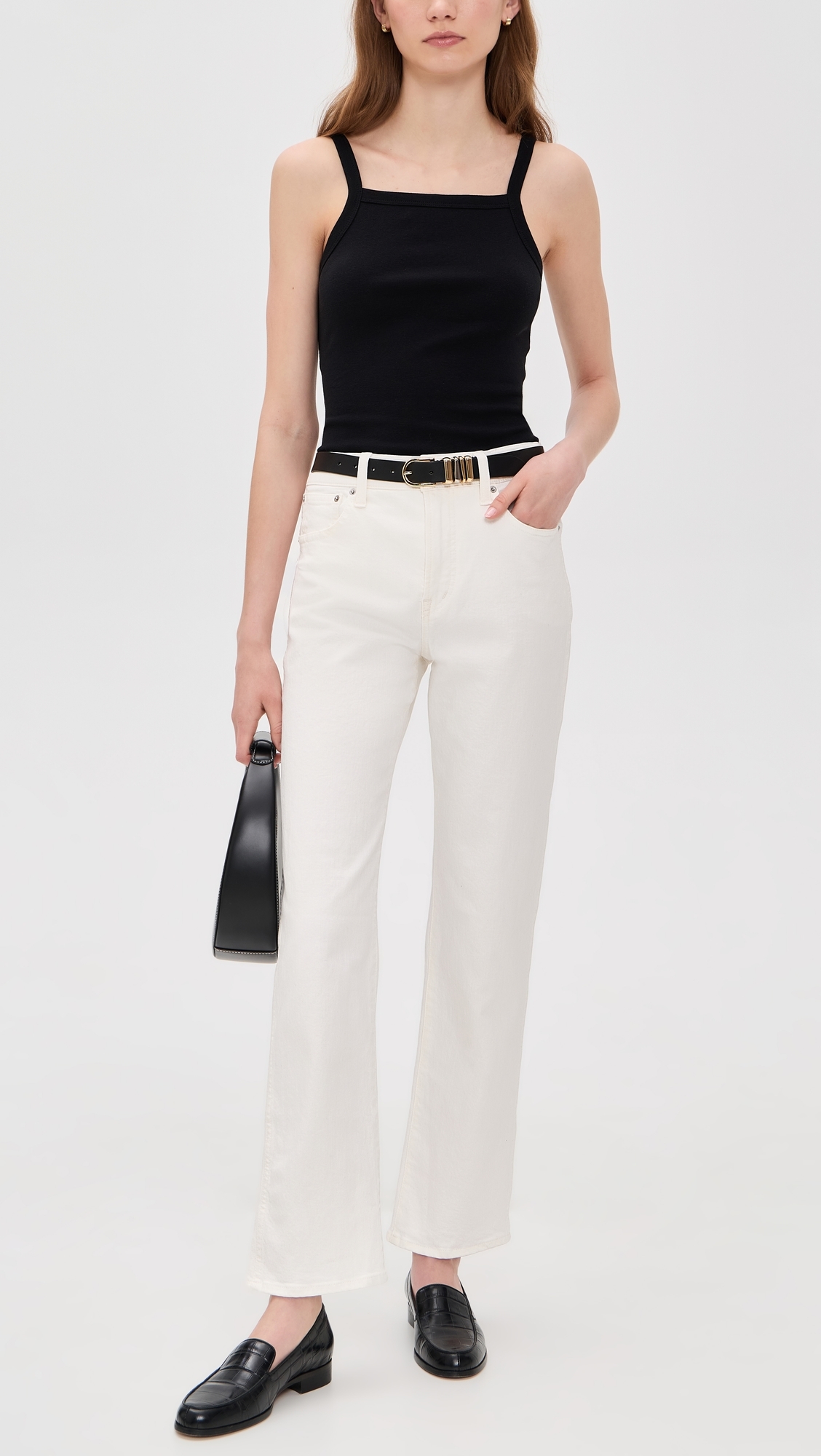 The Dean Easy Straight Jeans In Tile White Tile White