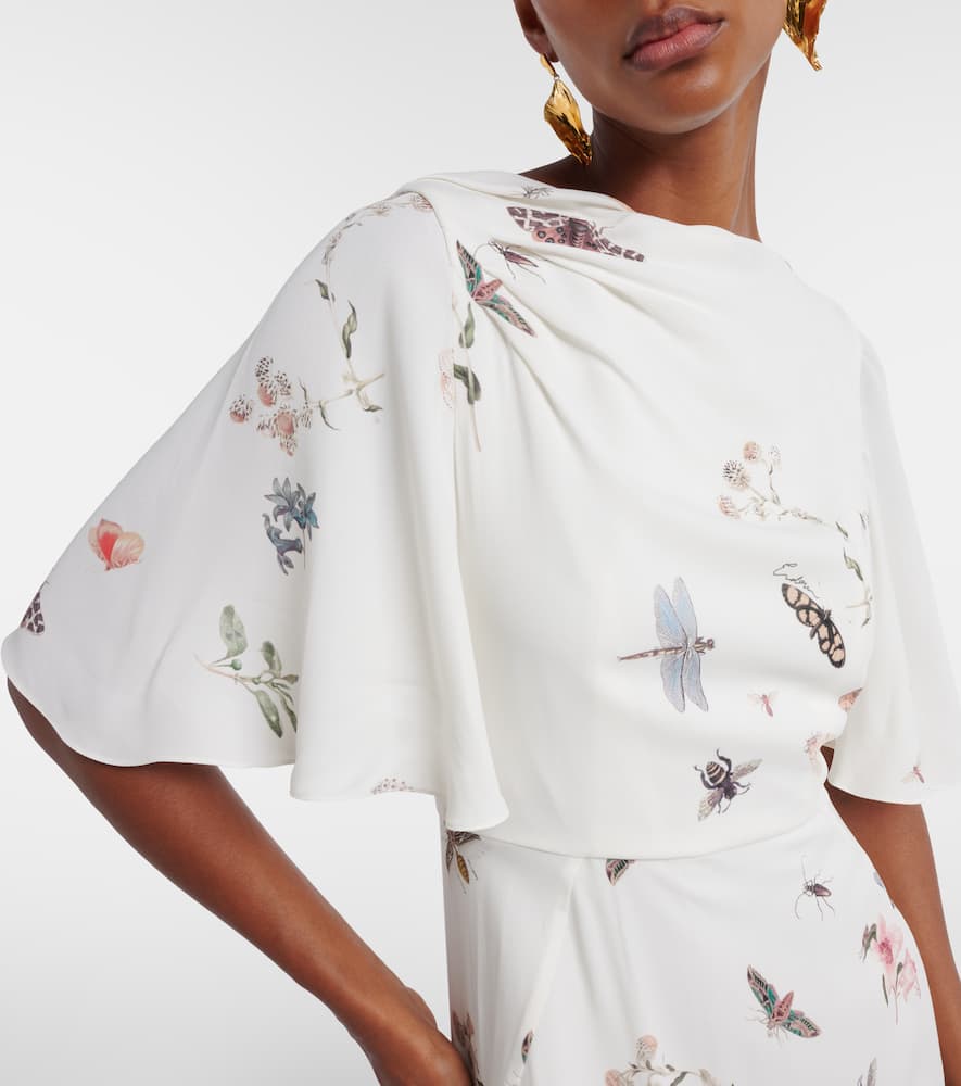 Printed crêpe midi dress