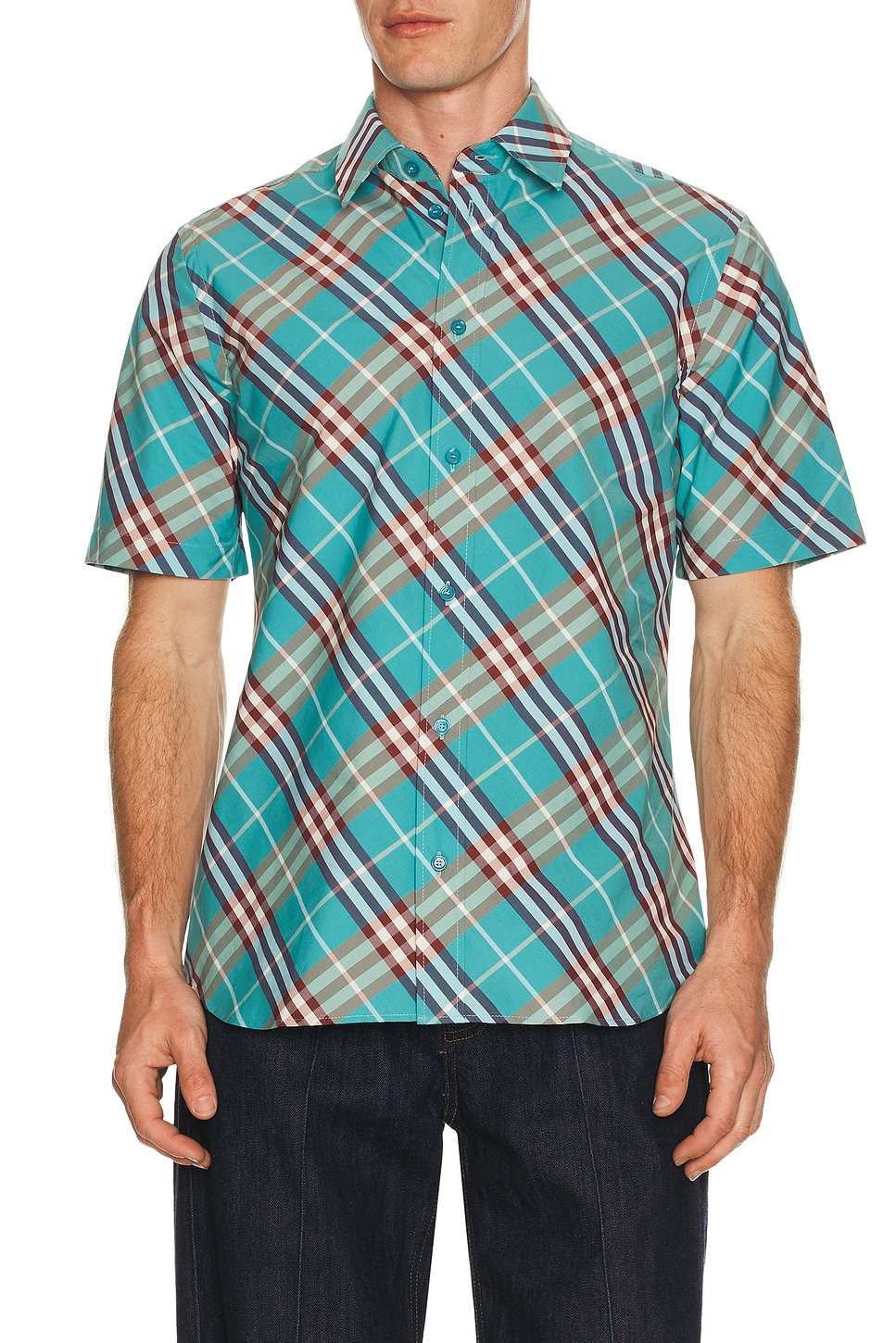 Burberry Robert Check Shirt in Atom Blue Ip Check - Blue. XXL/2X also in