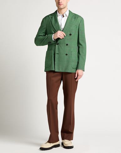 Boglioli Man Blazer Green Size 38 Silk
