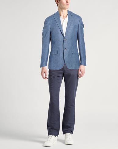 Man Blazer Light blue Size 40 Virgin Wool, Linen, Silk