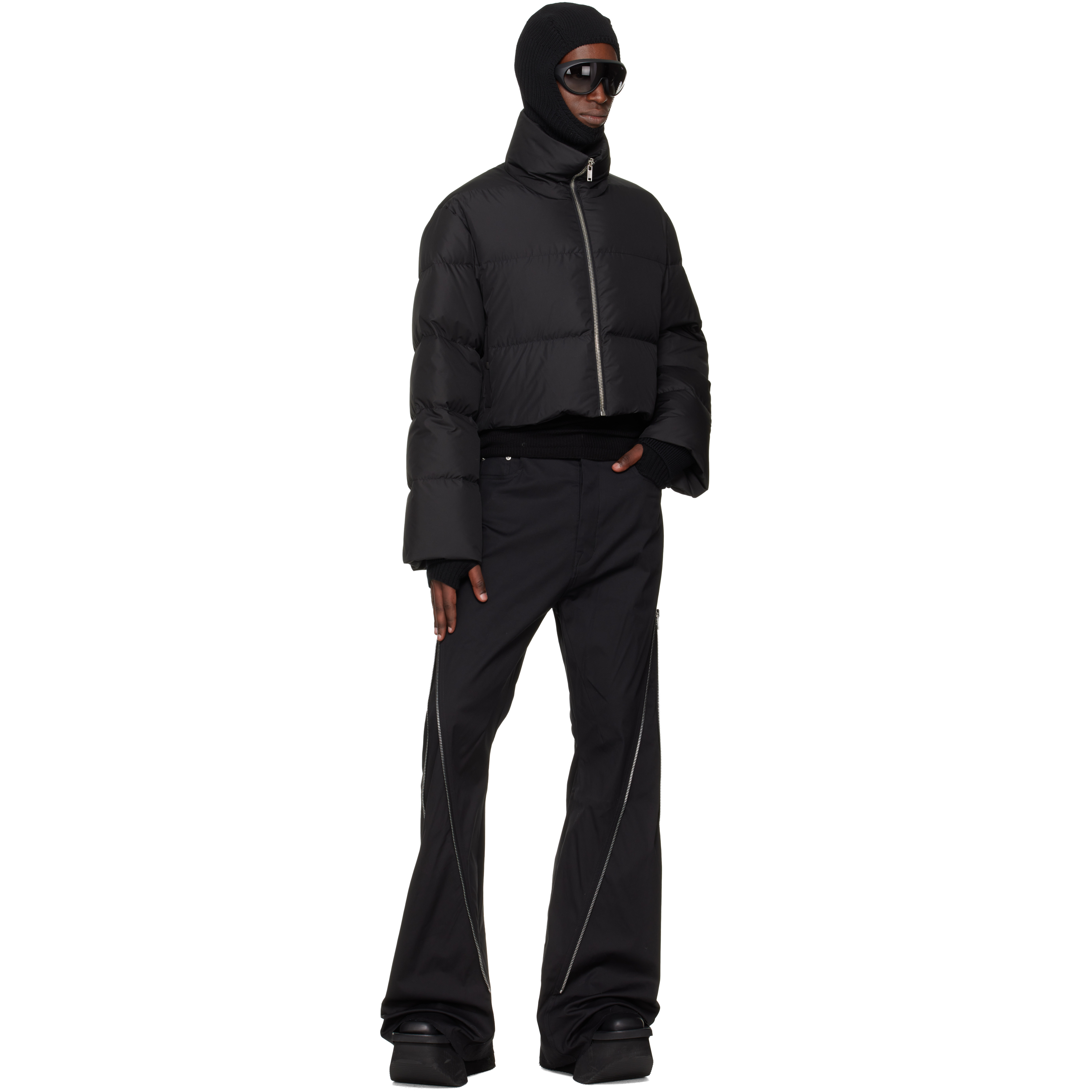Moncler + Black Cropped Cyclopic Down Jacket