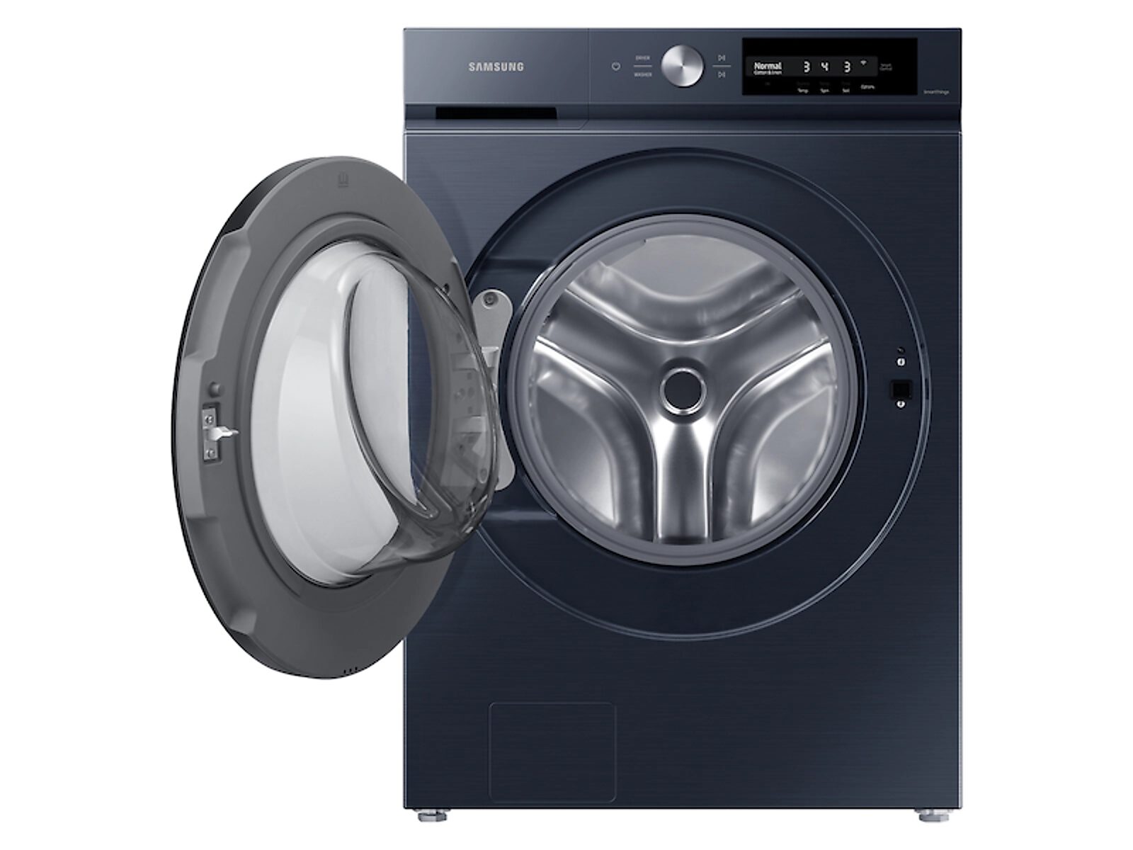 Bespoke 4.6 cu. ft. Large Capacity Front Load Washer with Super Speed Wash and AI Smart Dial in Brushed Navy Blue(WF46BB6700ADUS)