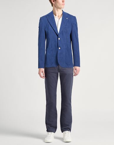 Man Blazer Bright blue Size 38 Cotton, Polyamide, Elastane
