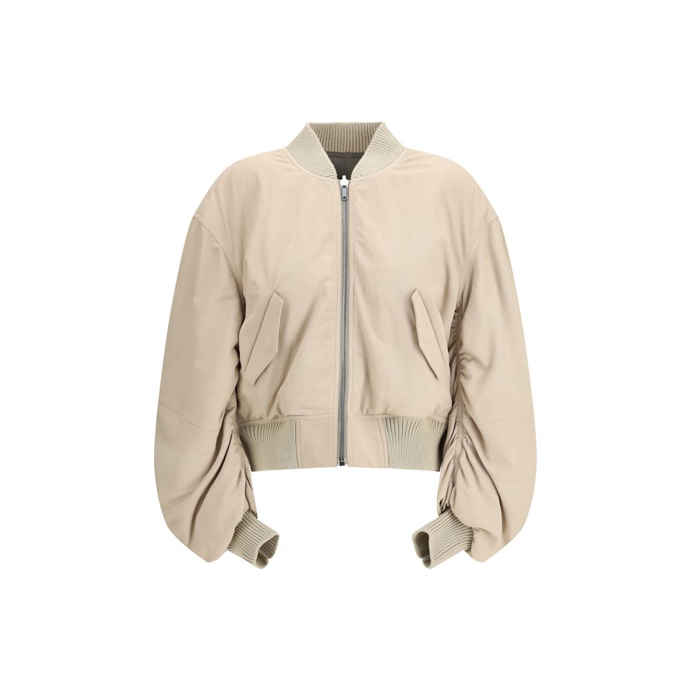 Secchia Flight Bomber Jacket — Beige