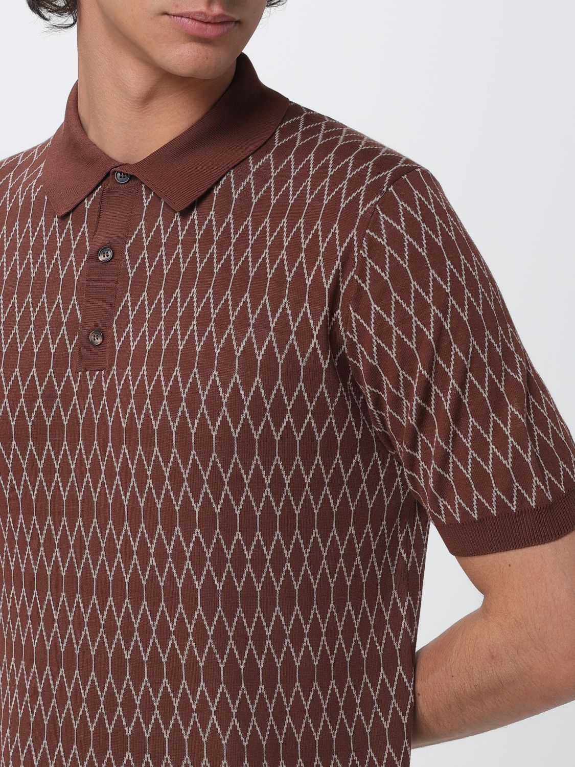 Polo Shirt Men color Brown