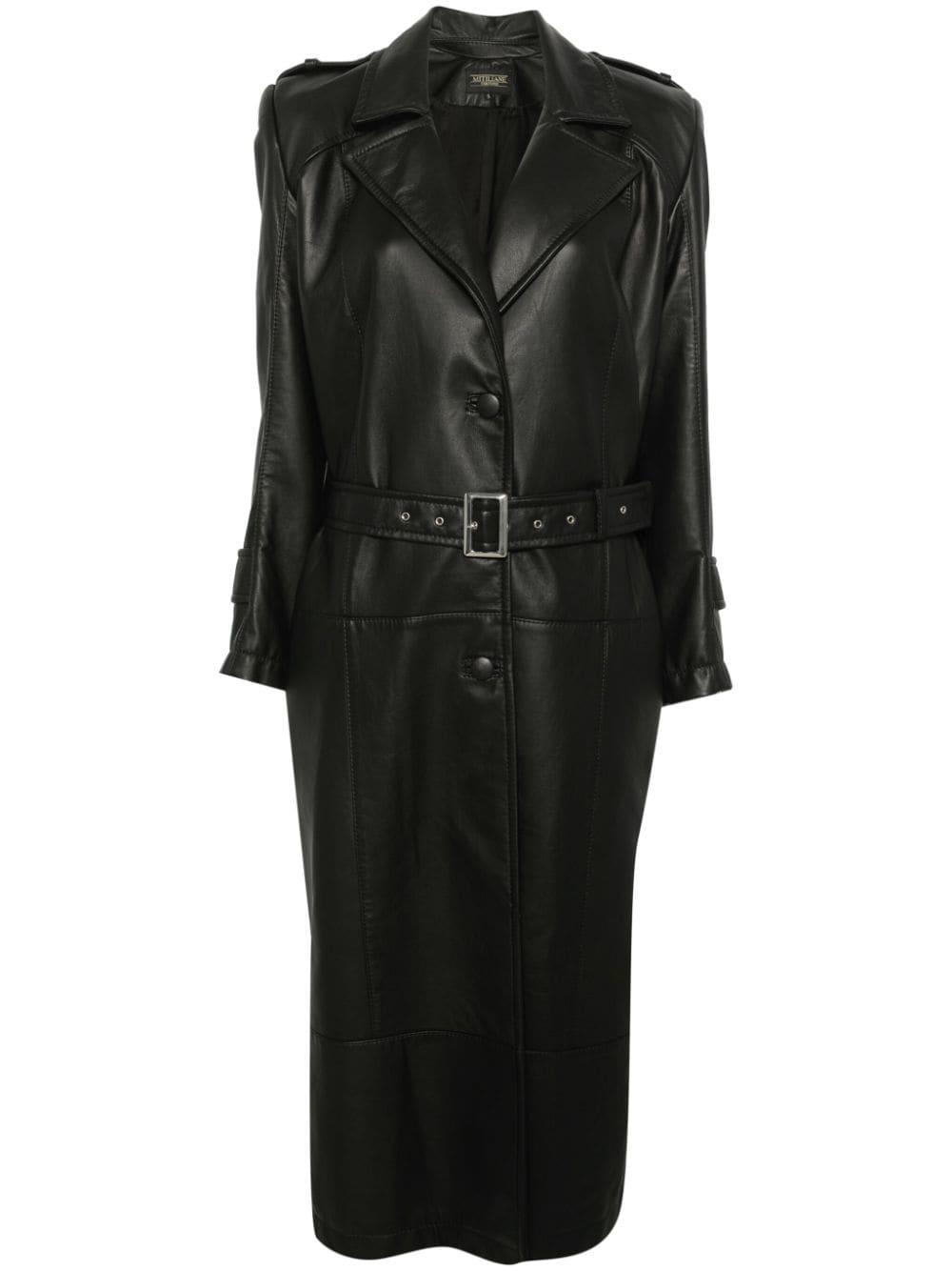 Leather trench coat - Black