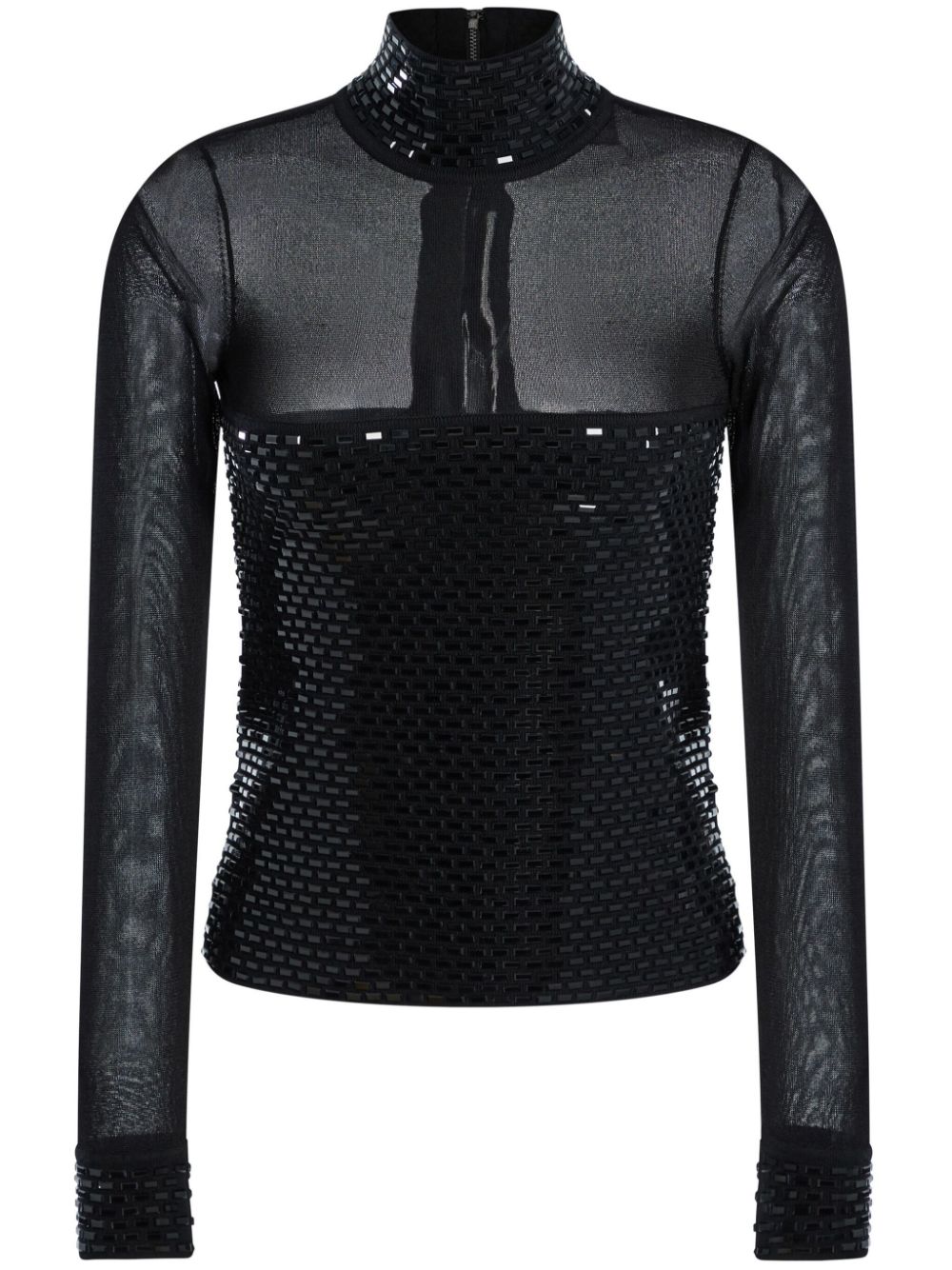Bead-embellished blouse - Black