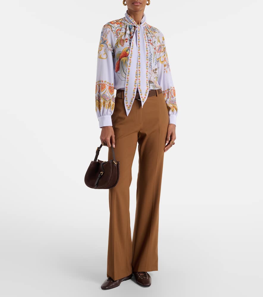 Semi-sheer jacquard blouse