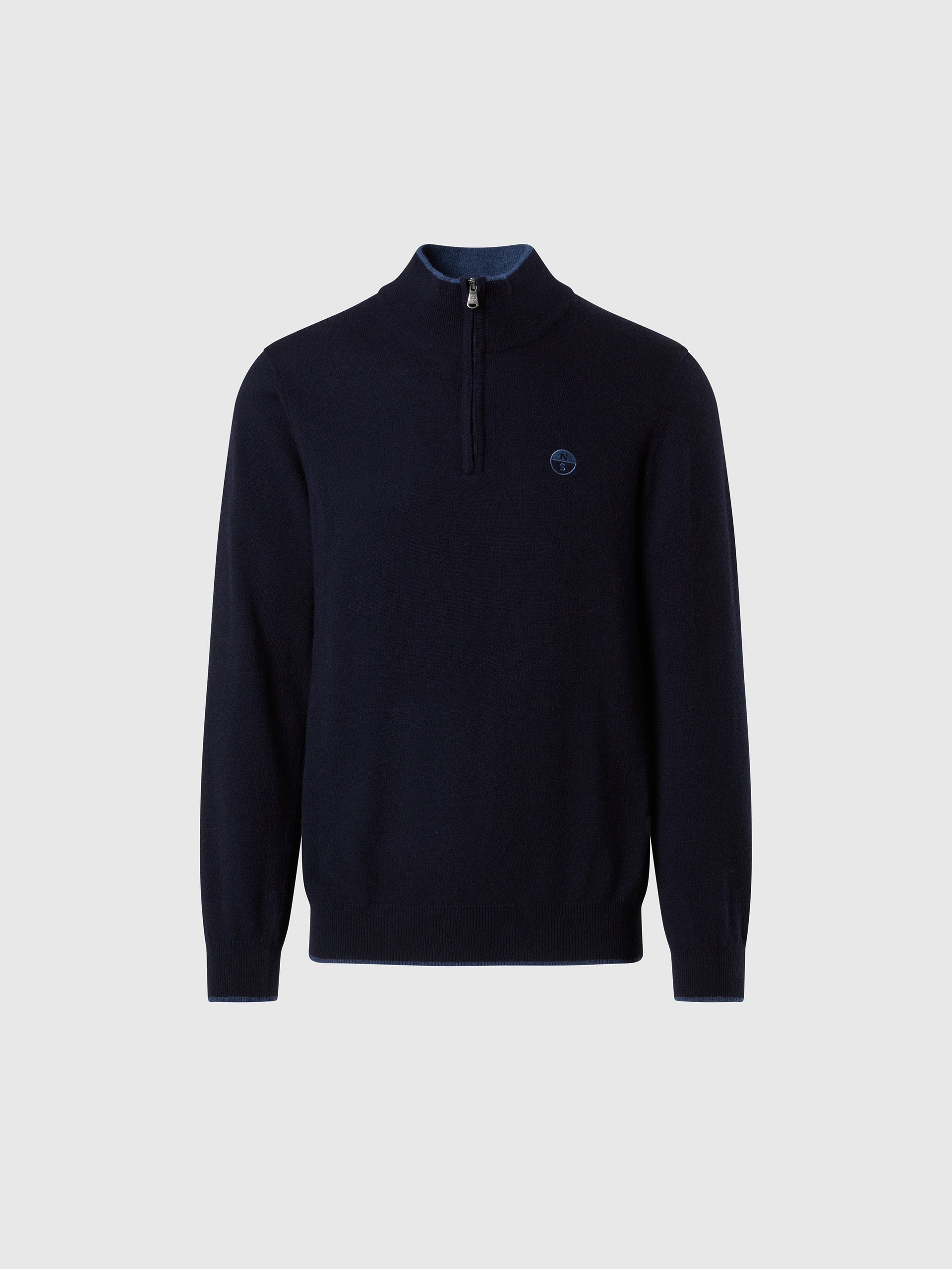 Pullover mit kurzem Reißverschluss aus Kaschmirmischung