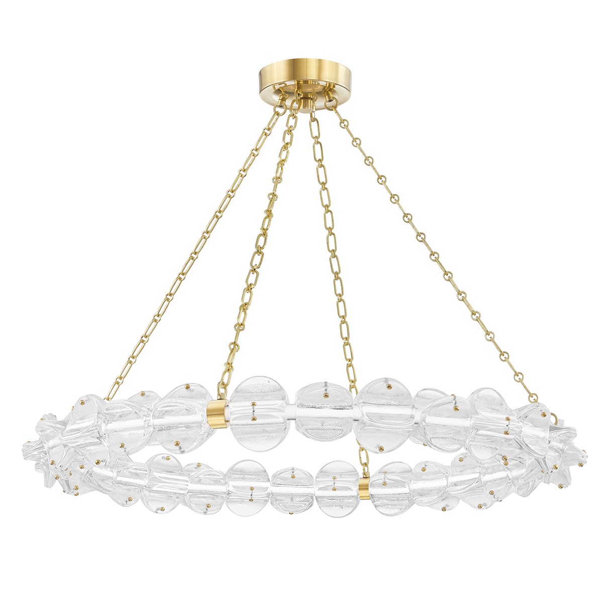 Aged Brass LED Chandelier from the Lindley Collection
