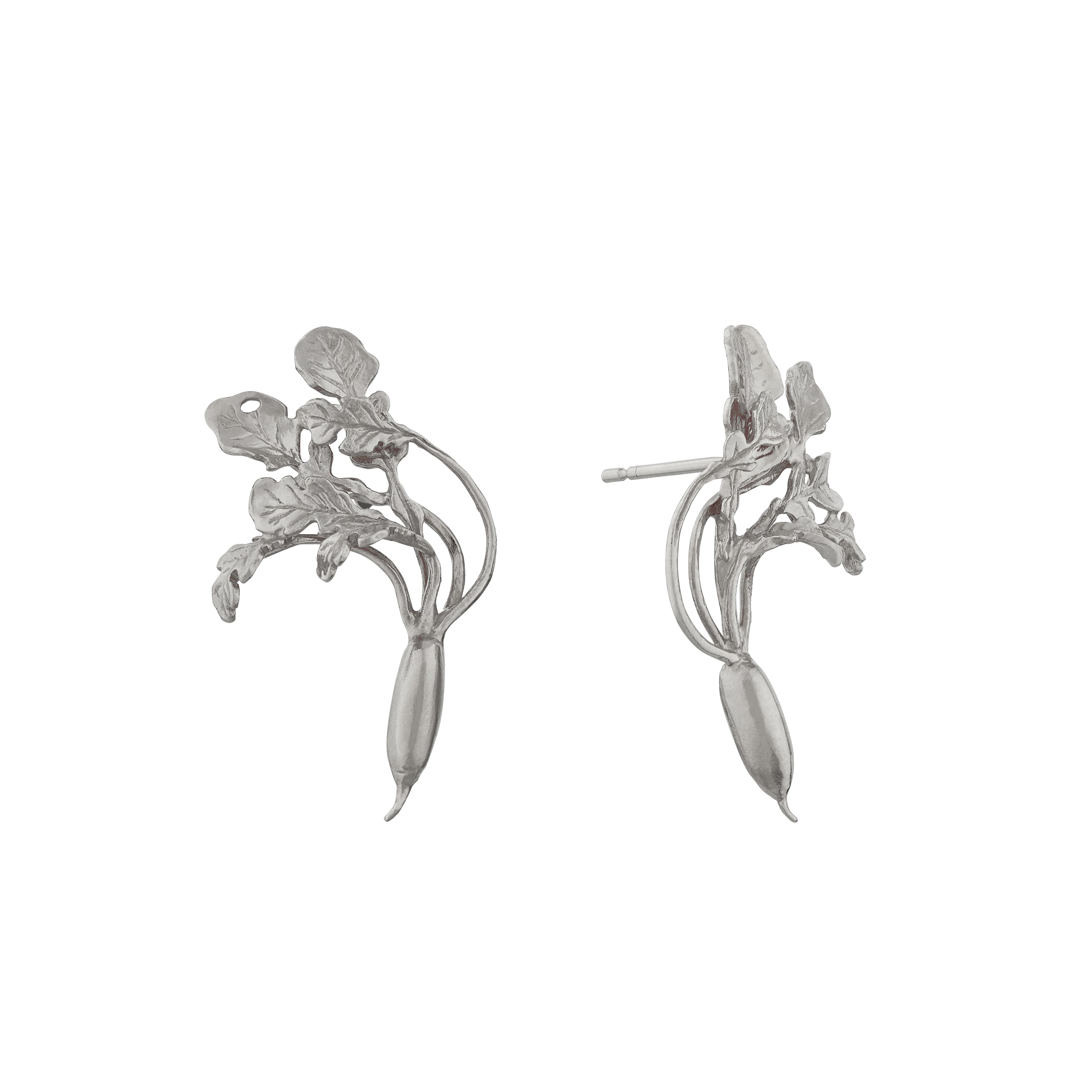 French Radish Stud Earrings Silver Jewellery