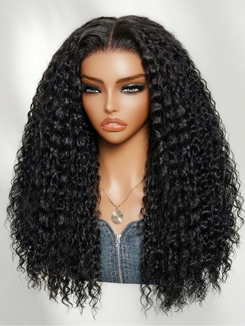 UNice 13x4 Bye Bye Slip™ Lace Frontal Black Soft Wet-Look Twist-Out Inspired Curls Glueless Wig