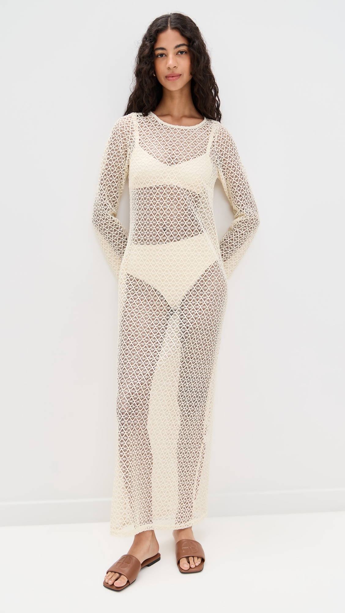Island Crochet Dress Natural