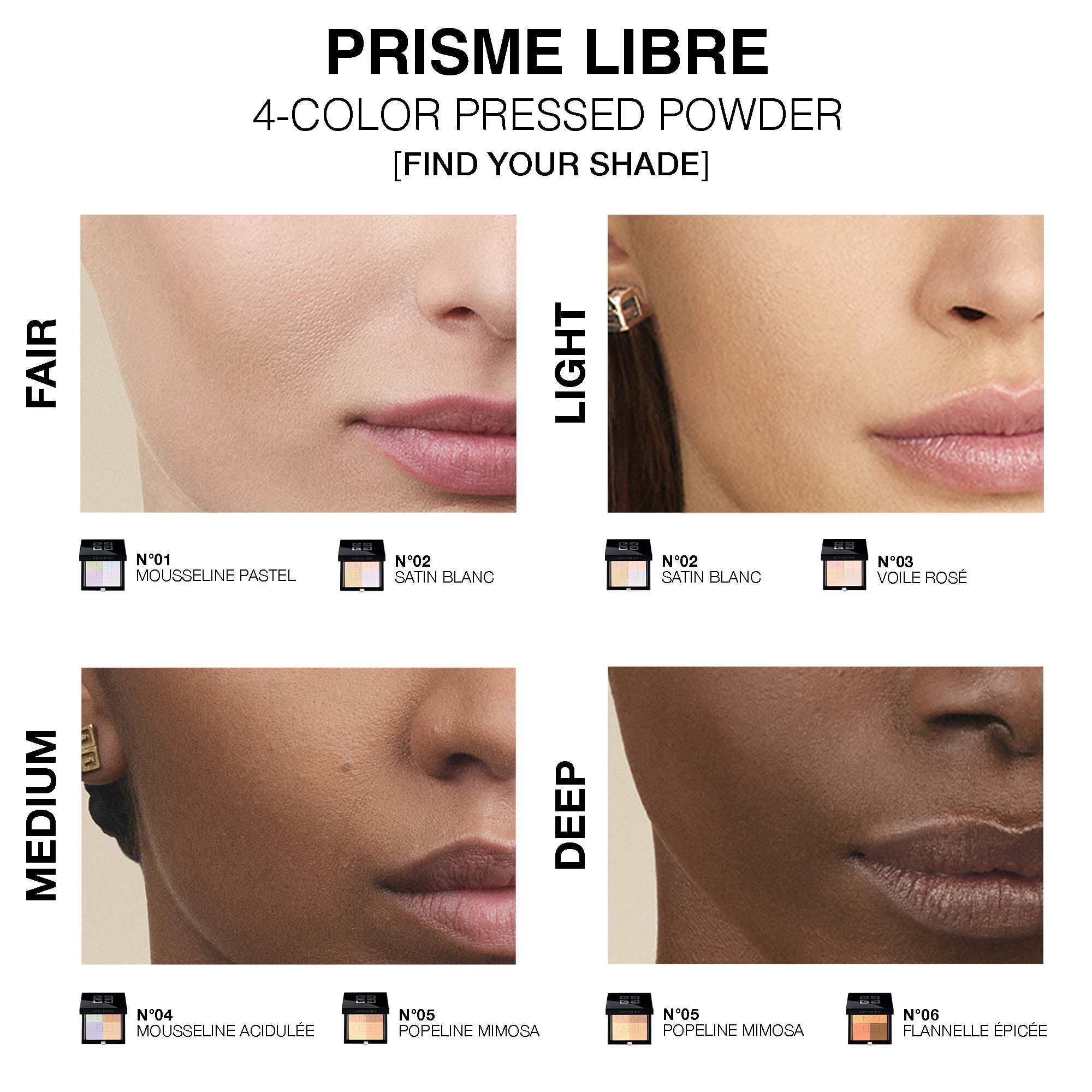 GIVENCHY - Prisme Libre 4-color Pressed Powder - Mattifying & Blurring Setting Powder Tint 01 Mousseline Pastel