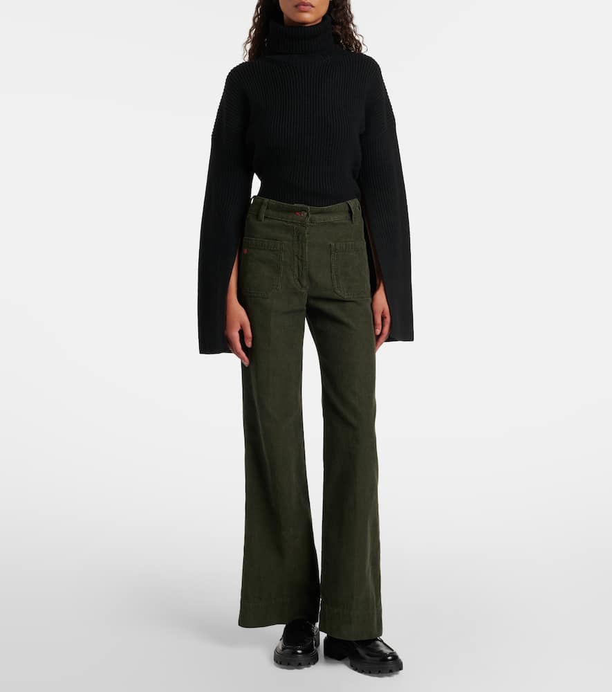 Alina mid-rise corduroy flared jeans