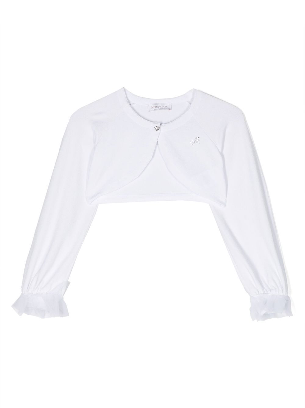 Crystal-embellished cropped cardigan - White