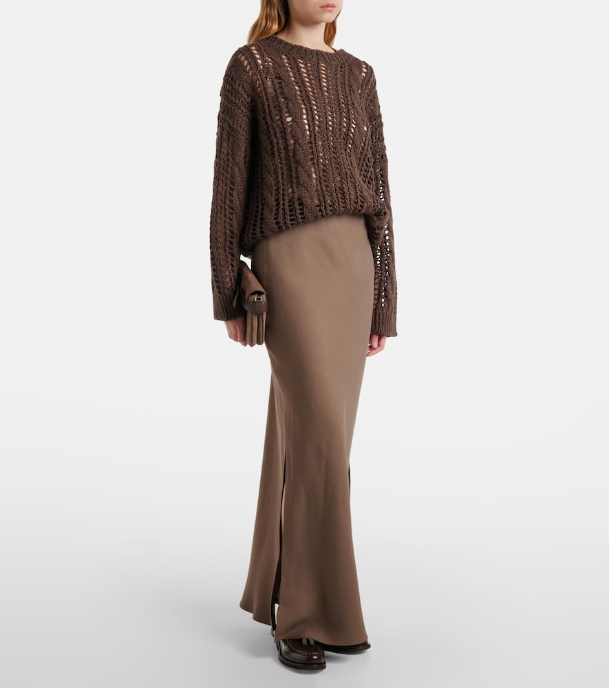 Tweed maxi skirt