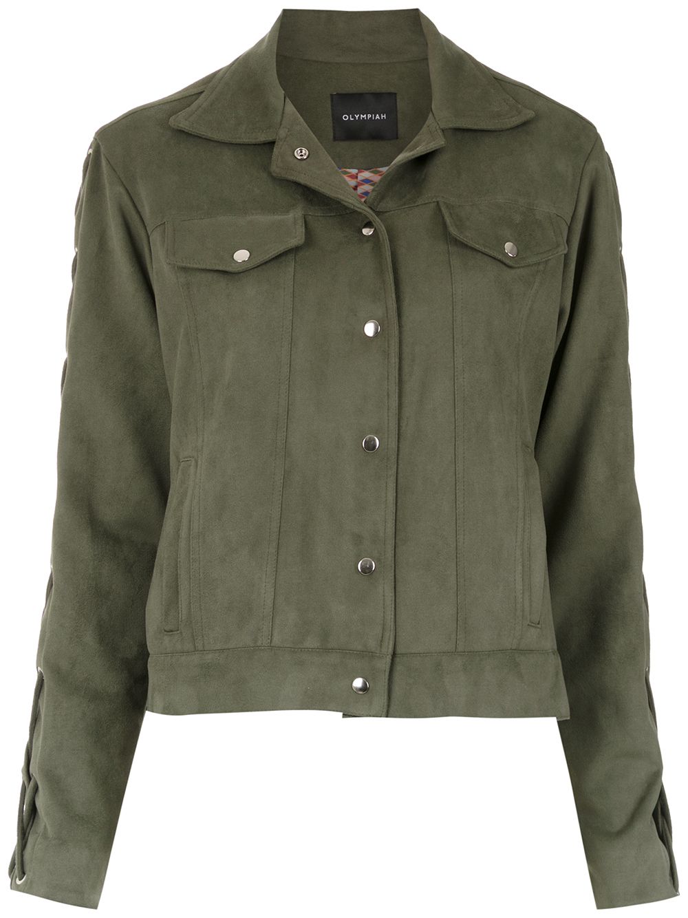 Nápoles lace-up detail jacket - Green
