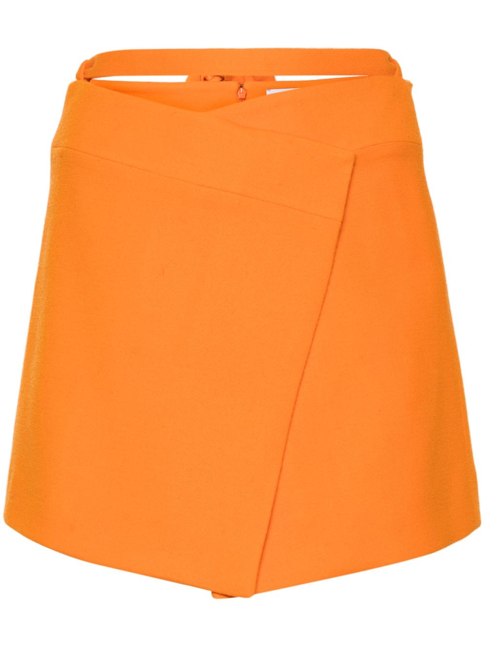 Crepe wrap mini skirt - Orange